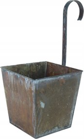 Amos Függő kaspó erkélyre, korlátokra 14 x 15,5 x 15,5cm réz-antik