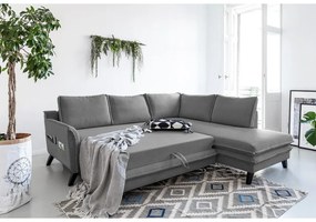 Charming Charlie L sötétszürke kinyitható sarokkanapé, jobb oldali - Miuform