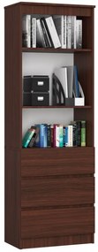 Polcos szekrény / könyvespolc fiókokkal - Akord Furniture R603SZ - wenge