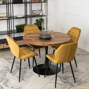 Szék mustársárga színben, bársony kárpittal. LUCKY