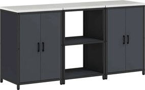 vidaXL Konyhai Tároló Készlet 3 pcs Antracit Hidegen hengerelt acél