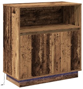 LED-es oldalszekrény Régi fa 71x34,5x75 cm Műszaki fa
