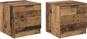 vidaXL Ágyat tartó szekrény 2 pcs Öreg fa 40 x 39 x 40cm Faanyag