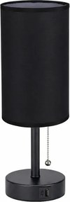 Brilagi - Asztali lámpa USB-porttal TABLON 1xE27/25W/230V fekete