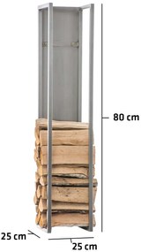 Spark rozsdamentes acél tűzifa tároló (80x25x25 cm)
