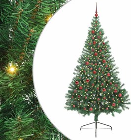 vidaXL Mesterséges, előre világított karácsonyi fa Zöld 210 cm PVC