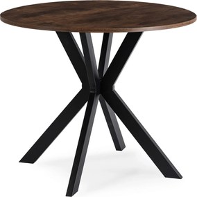 Étkezőasztal 80 cm méretben, rusztikus tölgy/fekete színben LAUREN