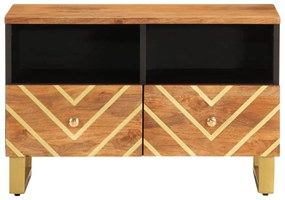 fekete-barna tömör mangófa TV-szekrény 70 x 33,5 x 46 cm