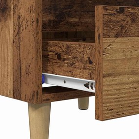 vidaXL Ágy szekrények fiókkal 2 pcs Öreg fa 40 x 35 x 50 cm Faanyag