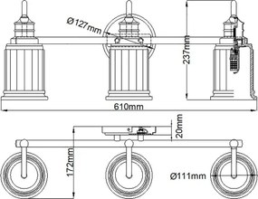 Quoizel QZ-SWELL3-BB-BATH-LED Fürdőszobai fali lámpa SWELL 3xG9/3W/230V IP44 aranyszínű