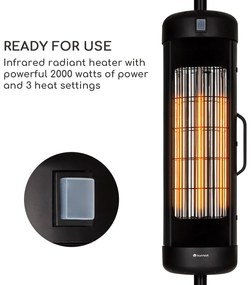 Blumfeldt Heat Guru Turbo, sugárzó fűtőtest, 2000 W, IP54, kültéri használat, napernyőre szerelhető