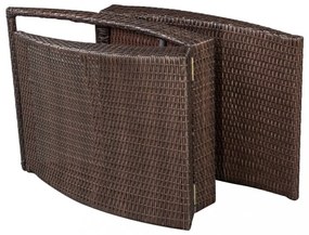 barna összecsukható polyrattan napozóágy párnával
