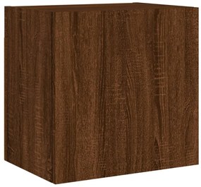 2 db barna tölgy szerelt fa fali TV-szekrény 40,5 x 30 x 40 cm