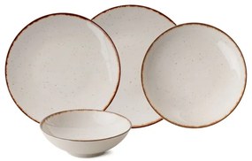24 darabos bézs/barna porcelán étkészlet