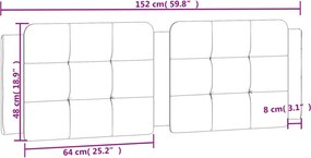 fehér műbőr fejtámla párna Zadar 152 cm