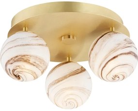 Argon 6290 - Mennyezeti lámpa FABIO 3xE14/7W/230V alabástrom arany