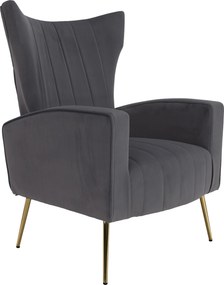 Relaxfotel, szürke Velvet szövet, BARET