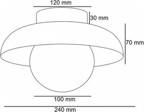 Barna mennyezeti lámpa üveg búrával ø 24 cm Elsa – Opviq lights