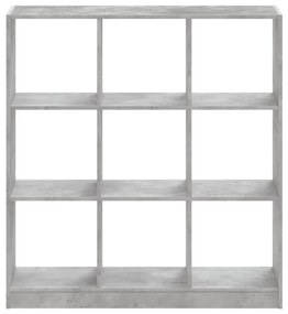 betonszürke szerelt fa könyvespolc 102 x 32 x 108 cm