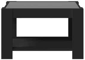 fekete szerelt fa dohányzóasztal LED-del 73 x 53 x 45 cm