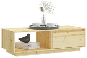 Tömör fenyőfa dohányzóasztal 110 x 50 x 33,5 cm