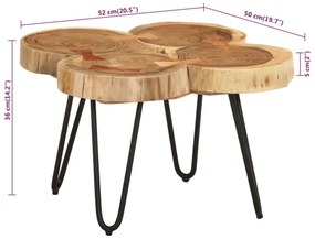 tömör akácfa dohányzóasztal 4 rönkszelet 36 cm