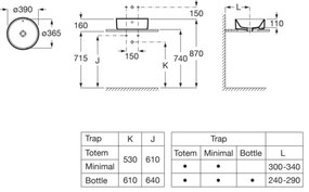 Roca A3270MJ000 - GAP kerámia mosdó 39 cm, fehér, asztalra szerelhető