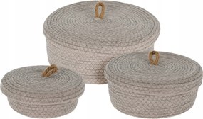 Juta Tárolókosár Huzattal 3 db-os