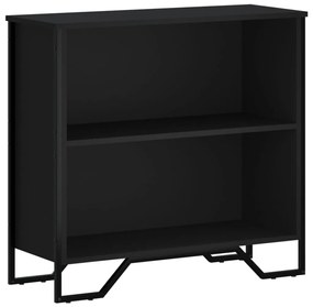 fekete szerelt fa könyvszekrény 80 x 31 x 74,5 cm