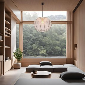 Fehér függőlámpa textil búrával ø 52 cm Mellow – Candellux Lighting