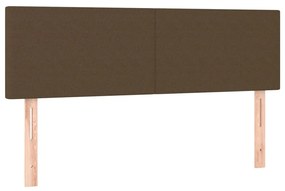 barna szövet rugós és LED-es ágy matraccal 140x190 cm