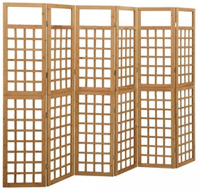 6 paneles tömör fenyőfa térelválasztó/lugasrács 242,5 x 180 cm