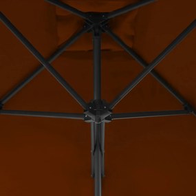 terrakotta kültéri napernyő acélrúddal 300 x 230 cm