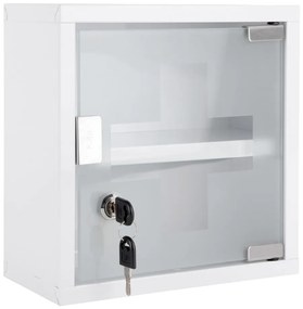 Fehér fém fali gyógyszeres szekrény 12x25 cm – PT LIVING