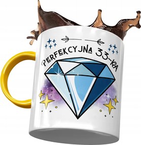 Sárga Bögre Születésnapra 33 33. 33. Ajándék Nyomtatott Fotóval