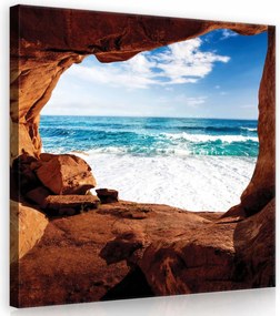 Vászonkép 80x80 Tengeri Odüsszeia – Kék elmélkedések a sziklás tengerparton