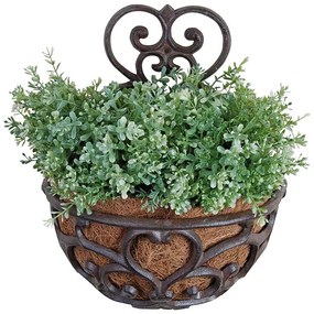 Öntöttvas fali virágtartó kókuszrost betéttel, 29 x 37 cm