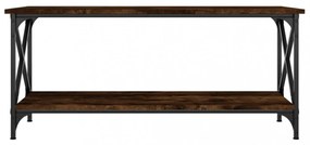 füstös tölgy szerelt fa és vas dohányzóasztal 100 x 45 x 45 cm
