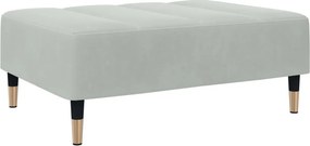 vidaXL világosszürke bársony lábzsámoly 77x55x31 cm