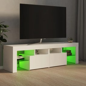 fehér TV-szekrény LED-lámpákkal 140 x 36,5 x 40 cm