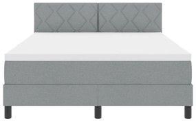 Box Springszönyeg Mattal Világosszürke 160x200 cm Szövet