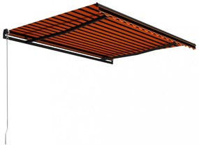 narancssárga és barna kézzel kihúzható napellenző 450 x 300 cm