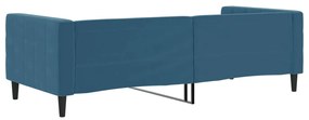 kék bársony kanapéágy 90 x 200 cm