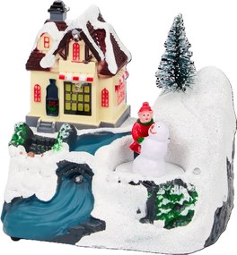 Karácsonyi Falu Mágikus Karácsonyi Házikó Led Mozgás Hóember