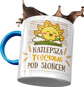 Kék bögre anyósnak, fényképes nyomott mintás ajándék