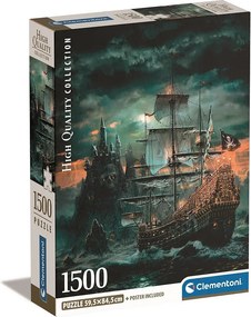 Kalózhajó Haunted Seas 1500 db-os Compact puzzle Clementoni