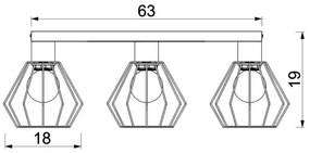 Spotlámpa LETI 3xE27/15W/230V fekete