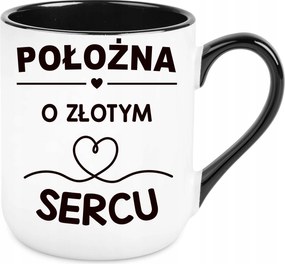 Bögre Elegáns Ajándék Szülésznő Arany Szív Születésnap Ünnep+ Név