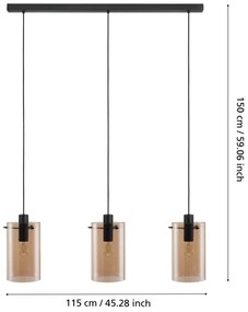 Eglo 39539 - Csillár zsinóron POLVERARA 3xE27/40W/230V