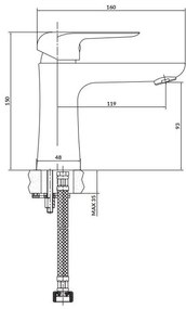 Cersanit S951-359 - Mosdócsap CITY 15 cm fényezett króm
